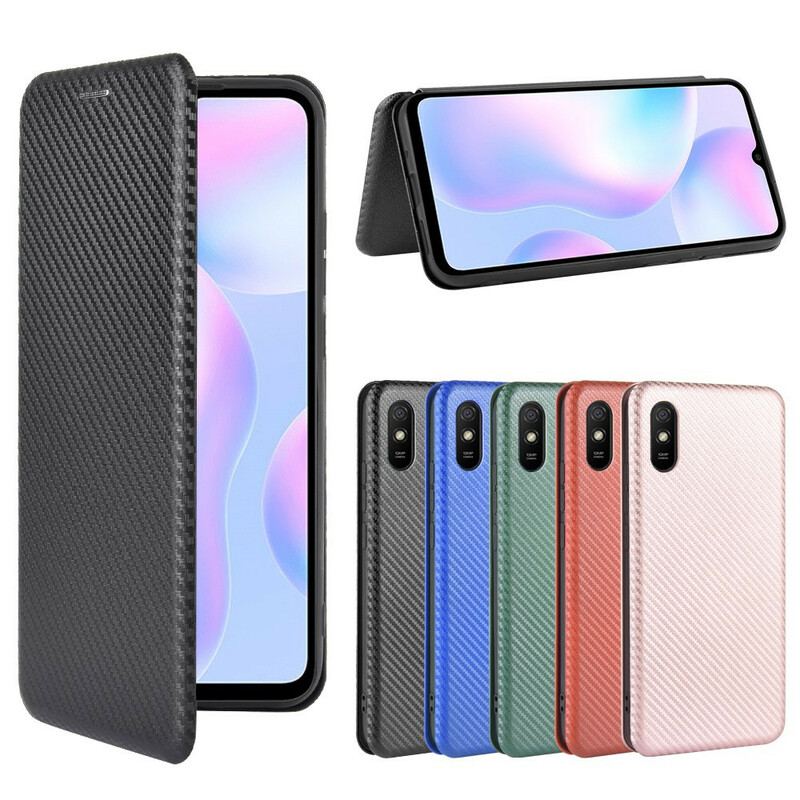 Flip Cover Xiaomi Redmi 9A Silicone Carbone Coloré