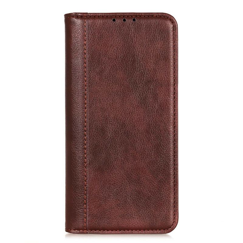 Flip Cover Xiaomi Redmi 9A Version Cuir Litchi Fendu