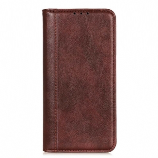 Flip Cover Xiaomi Redmi 9A Version Cuir Litchi Fendu