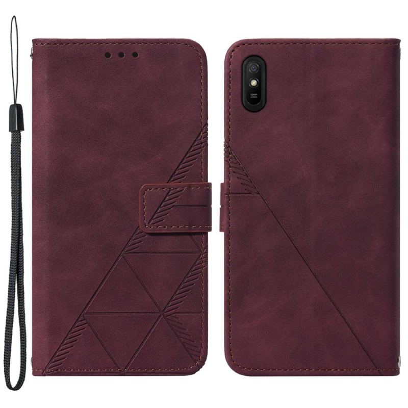 Housse Xiaomi Redmi 9A Effet Cuir Pyramide