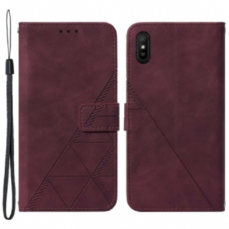 Housse Xiaomi Redmi 9A Effet Cuir Pyramide