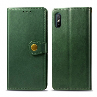 Housse Xiaomi Redmi 9A Simili Cuir et Fermoir Vintage