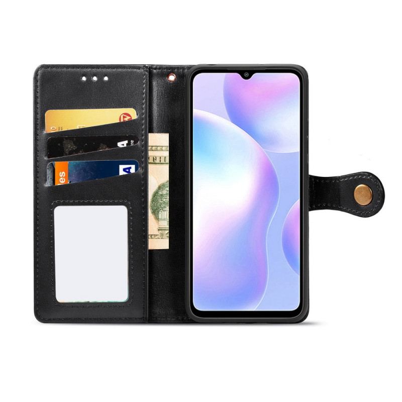 Housse Xiaomi Redmi 9A Simili Cuir et Fermoir Vintage