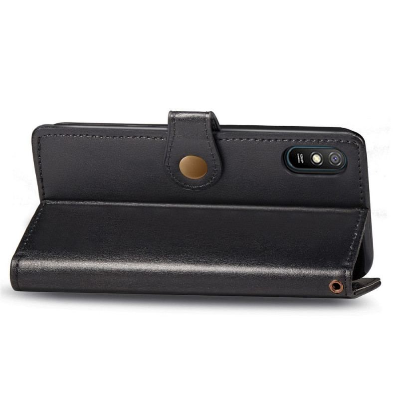 Housse Xiaomi Redmi 9A Simili Cuir et Fermoir Vintage