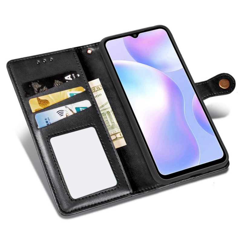 Housse Xiaomi Redmi 9A Simili Cuir et Fermoir Vintage