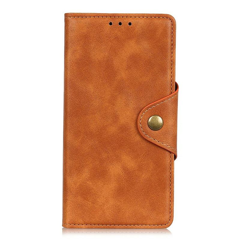 Housse Xiaomi Redmi 9A Simili Cuir Vintage et Bouton