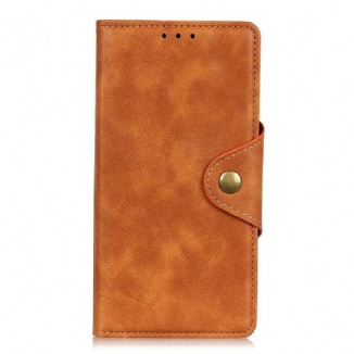 Housse Xiaomi Redmi 9A Simili Cuir Vintage et Bouton