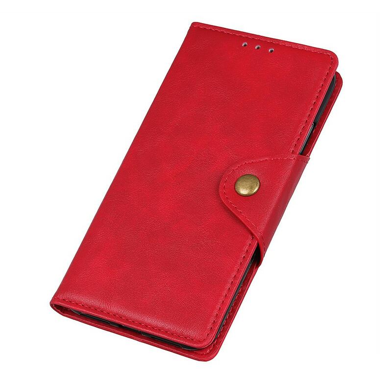 Housse Xiaomi Redmi 9A Simili Cuir Vintage et Bouton