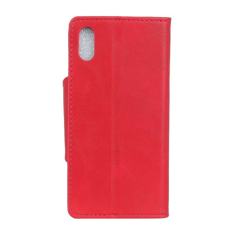 Housse Xiaomi Redmi 9A Simili Cuir Vintage et Bouton