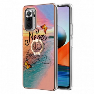 Coque Xiaomi Redmi Note 10 Pro Anneau-Support Never Stop Dreaming