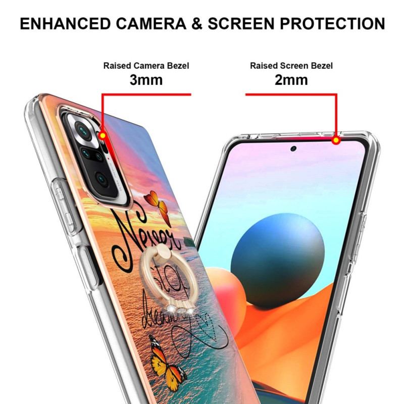 Coque Xiaomi Redmi Note 10 Pro Anneau-Support Never Stop Dreaming