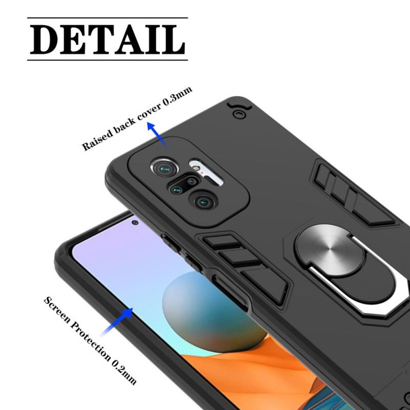 Coque Xiaomi Redmi Note 10 Pro Détachable Anneau-Support Métallisée