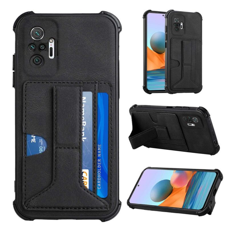 Coque Xiaomi Redmi Note 10 Pro Effet Cuir Avec Porte Cartes et Sangle