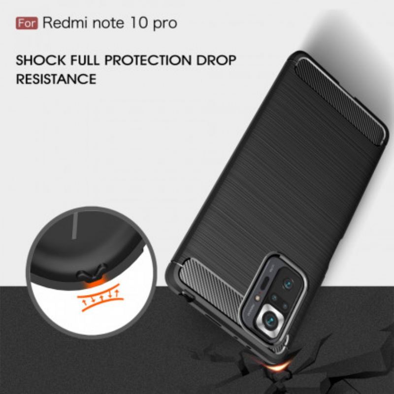 Coque Xiaomi Redmi Note 10 Pro Fibre Carbone Brossée