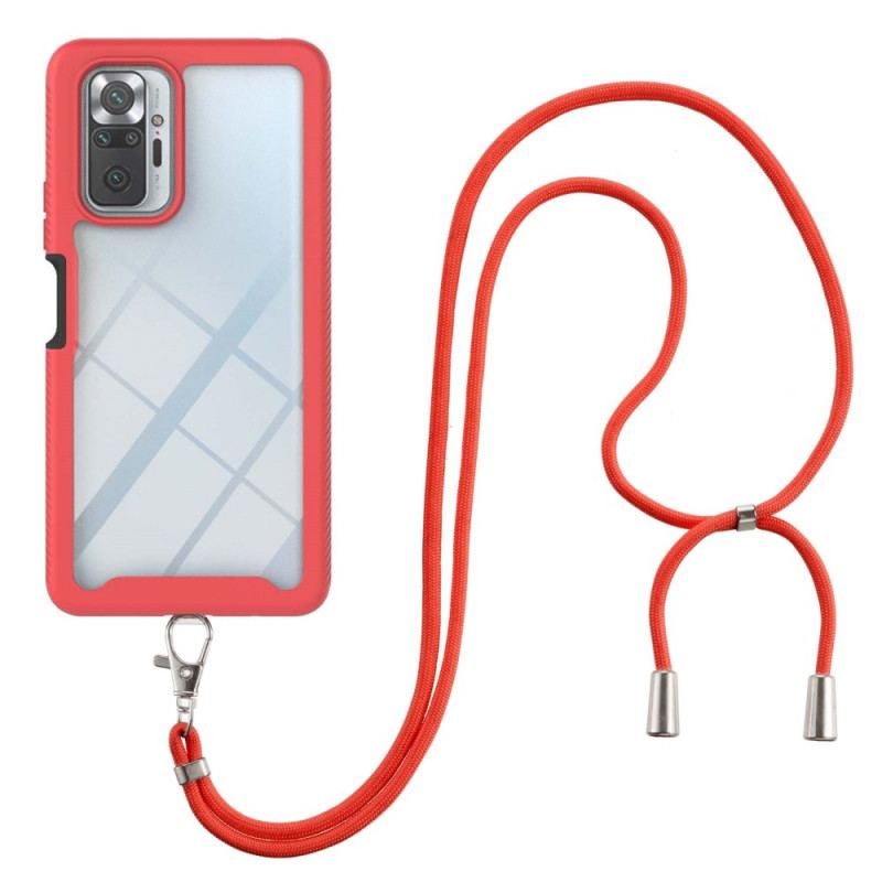 Coque Xiaomi Redmi Note 10 Pro Hybride avec Cordon et Contour Coloré