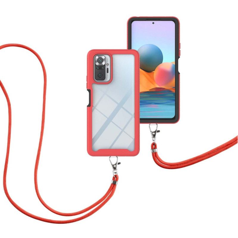 Coque Xiaomi Redmi Note 10 Pro Hybride avec Cordon et Contour Coloré