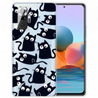 Coque Xiaomi Redmi Note 10 Pro Multiples Chats Noirs