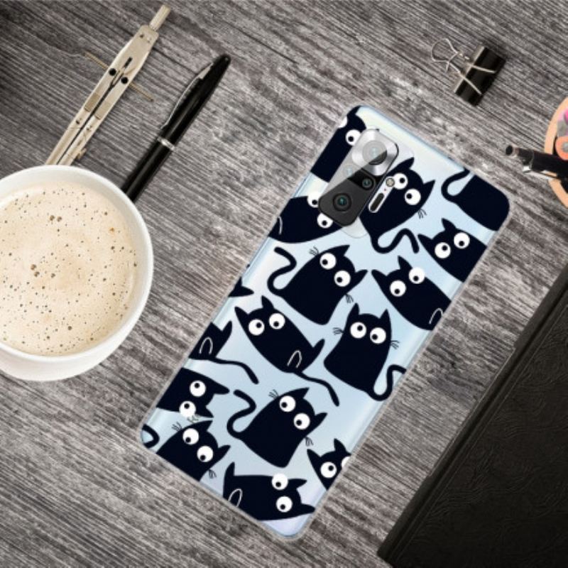 Coque Xiaomi Redmi Note 10 Pro Multiples Chats Noirs