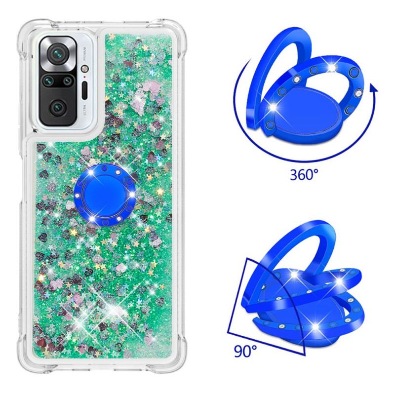 Coque Xiaomi Redmi Note 10 Pro Paillettes avec Anneau-Support