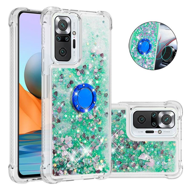 Coque Xiaomi Redmi Note 10 Pro Paillettes avec Anneau-Support