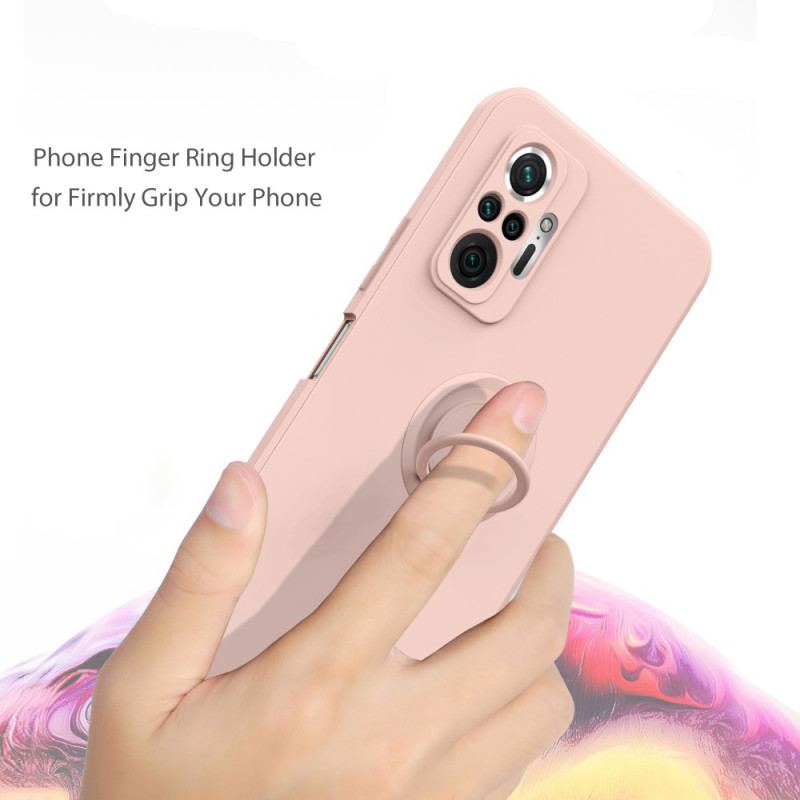 Coque Xiaomi Redmi Note 10 Pro Silicone Liquide Anneau et Lanière