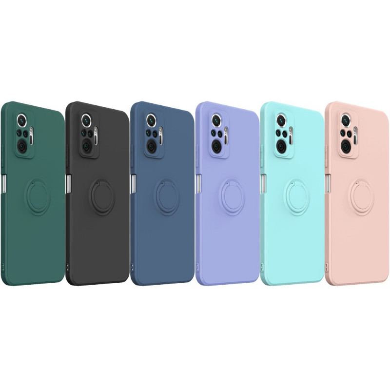 Coque Xiaomi Redmi Note 10 Pro Silicone Liquide Anneau et Lanière