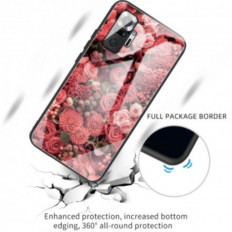 Coque Xiaomi Redmi Note 10 Pro Verre trempé Fleurs Roses