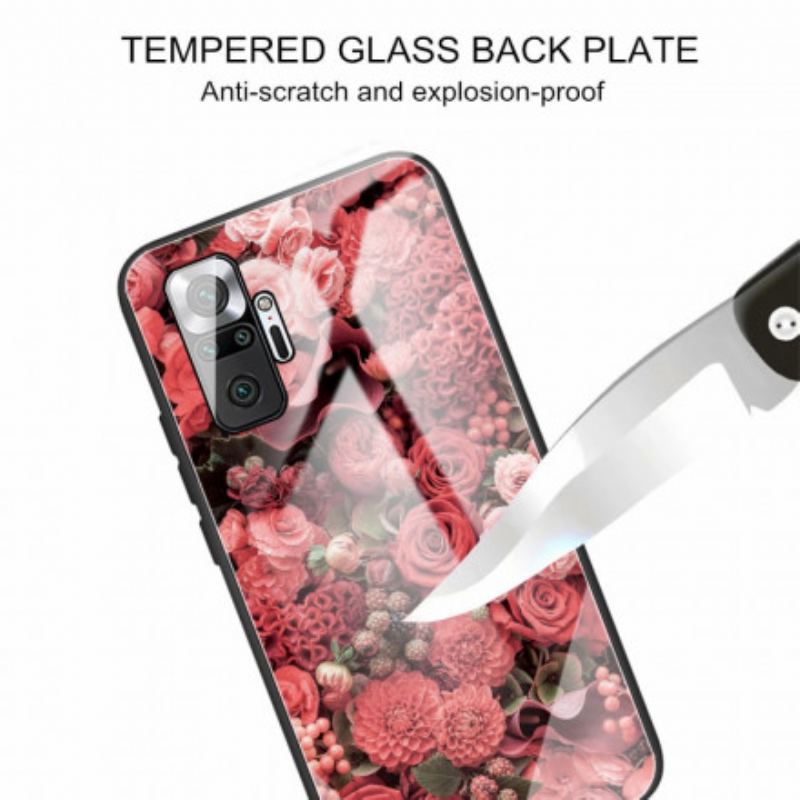 Coque Xiaomi Redmi Note 10 Pro Verre trempé Fleurs Roses