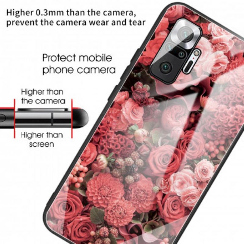 Coque Xiaomi Redmi Note 10 Pro Verre trempé Fleurs Roses