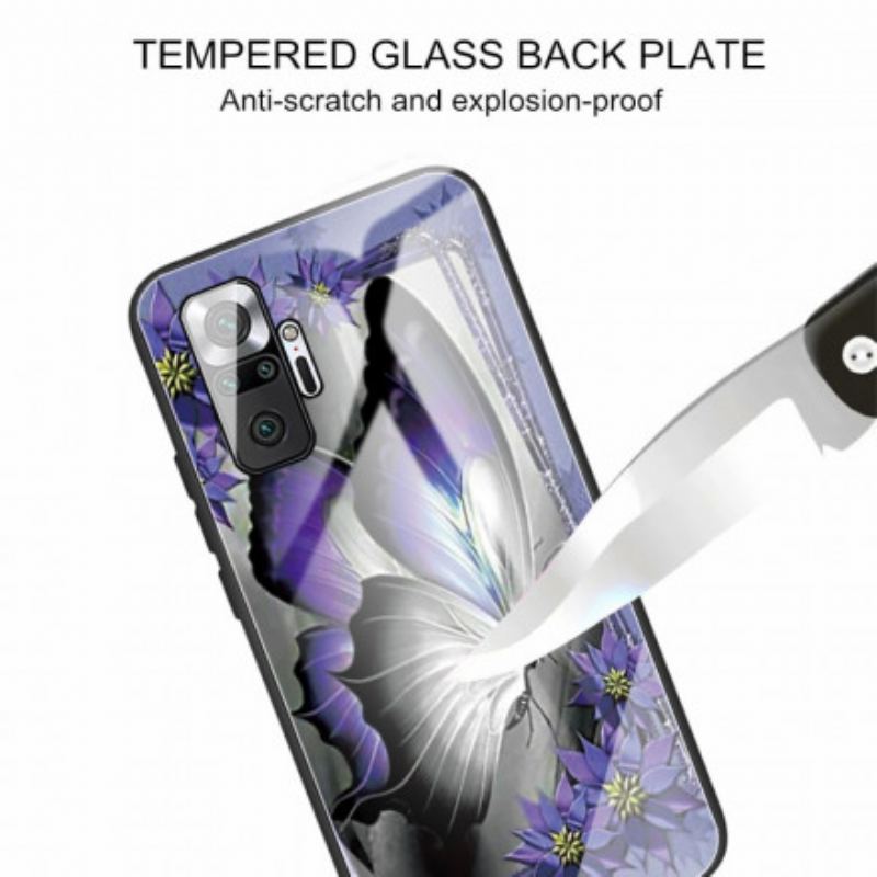 Coque Xiaomi Redmi Note 10 Pro Verre Trempé Papillon Violet