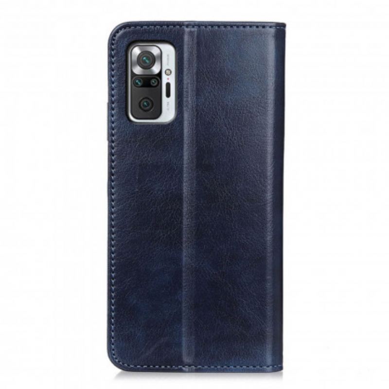 Flip Cover Xiaomi Redmi Note 10 Pro Cuir Fendu Litchi