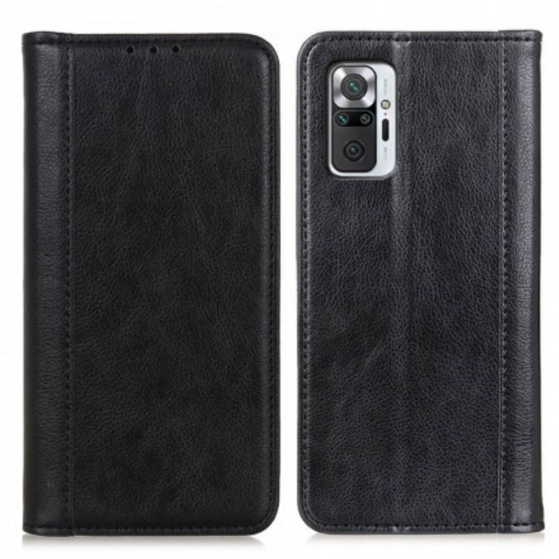 Flip Cover Xiaomi Redmi Note 10 Pro Cuir Litchi Fendu