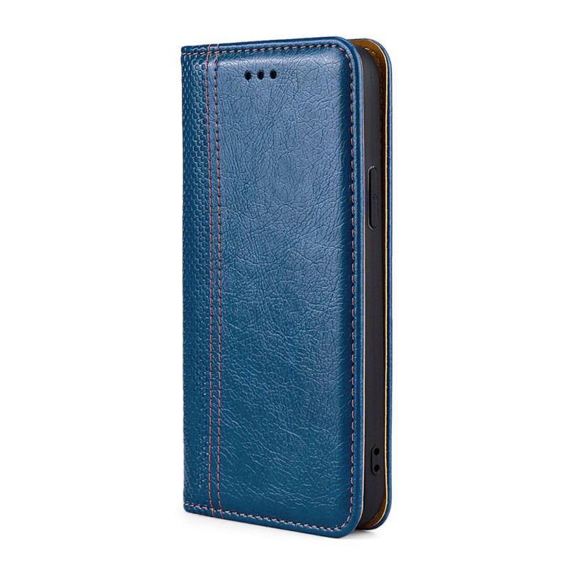 Flip Cover Xiaomi Redmi Note 10 Pro Cuir Litchi Fendu Coutures