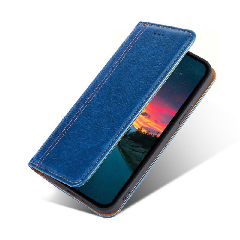 Flip Cover Xiaomi Redmi Note 10 Pro Cuir Litchi Fendu Coutures