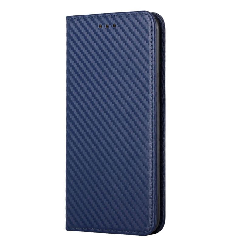 Flip Cover Xiaomi Redmi Note 10 Pro Fibre Carbone à Lanière