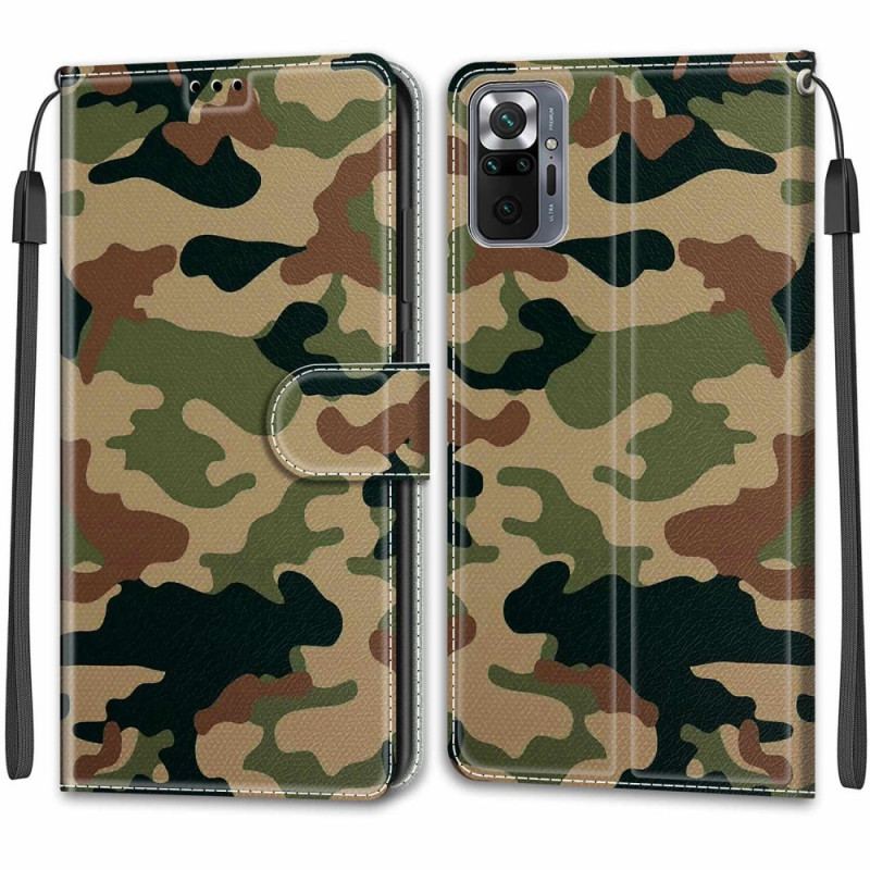 Housse Xiaomi Redmi Note 10 Pro Camouflage Militaire à lanière