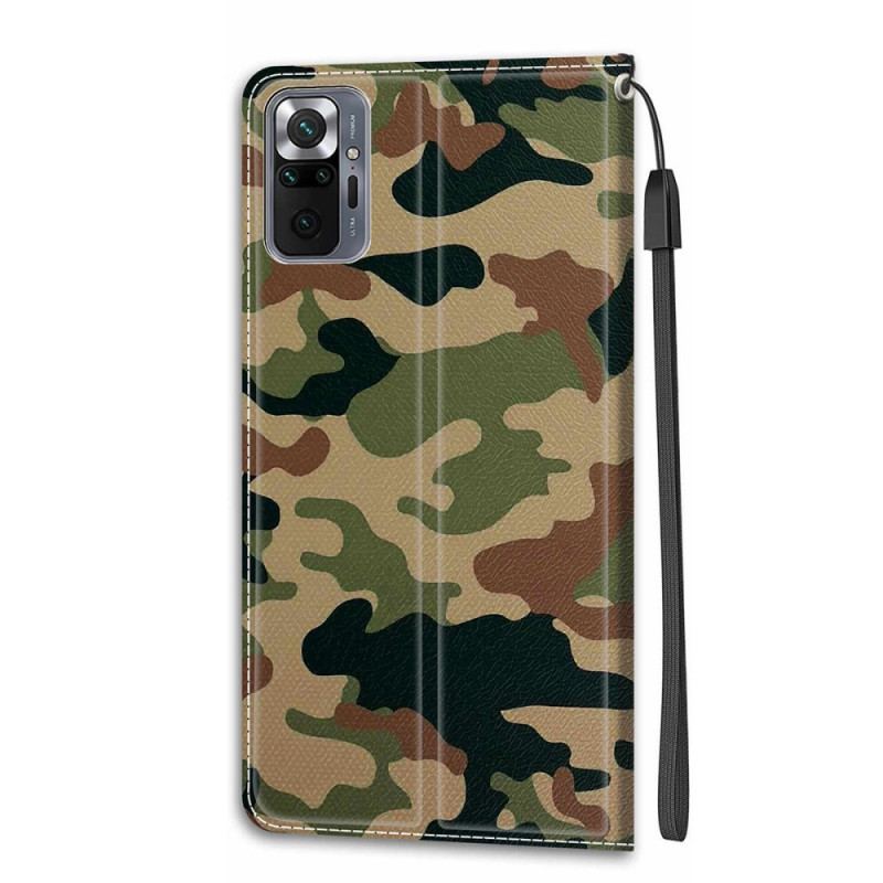 Housse Xiaomi Redmi Note 10 Pro Camouflage Militaire à lanière