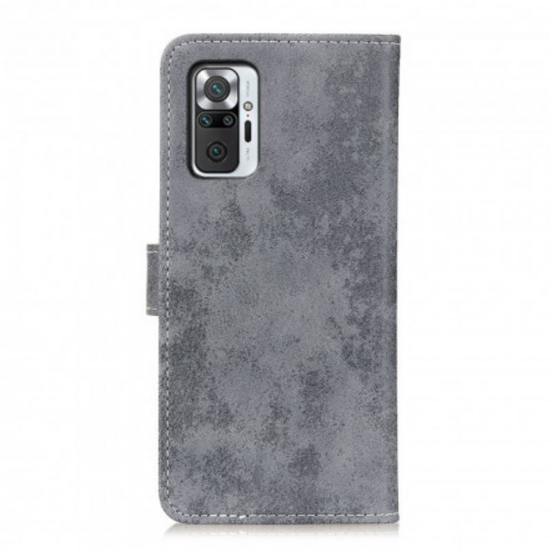 Housse Xiaomi Redmi Note 10 Pro Effet Cuir Vintage