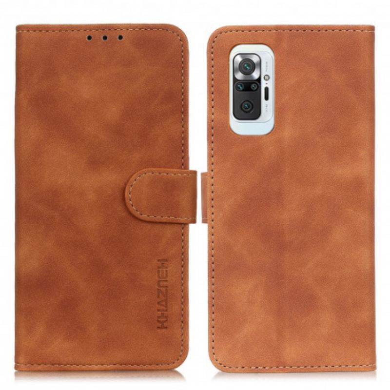 Housse Xiaomi Redmi Note 10 Pro Effet Cuir Vintage KHAZNEH