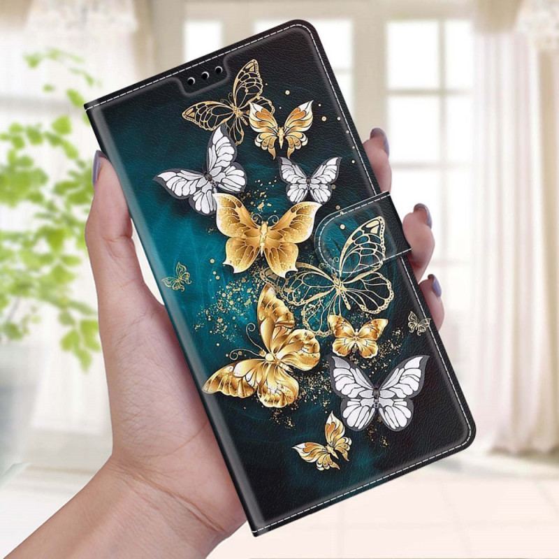 Housse Xiaomi Redmi Note 10 Pro Fan des Papillons à Lanière