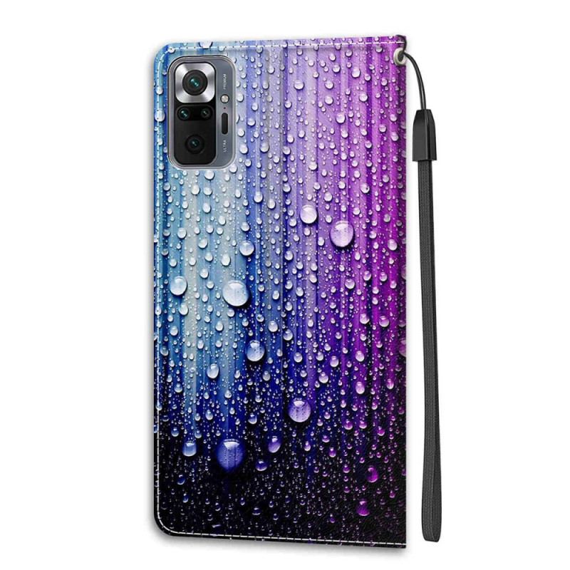 Housse Xiaomi Redmi Note 10 Pro Gouttes d'Eau avec Lanière