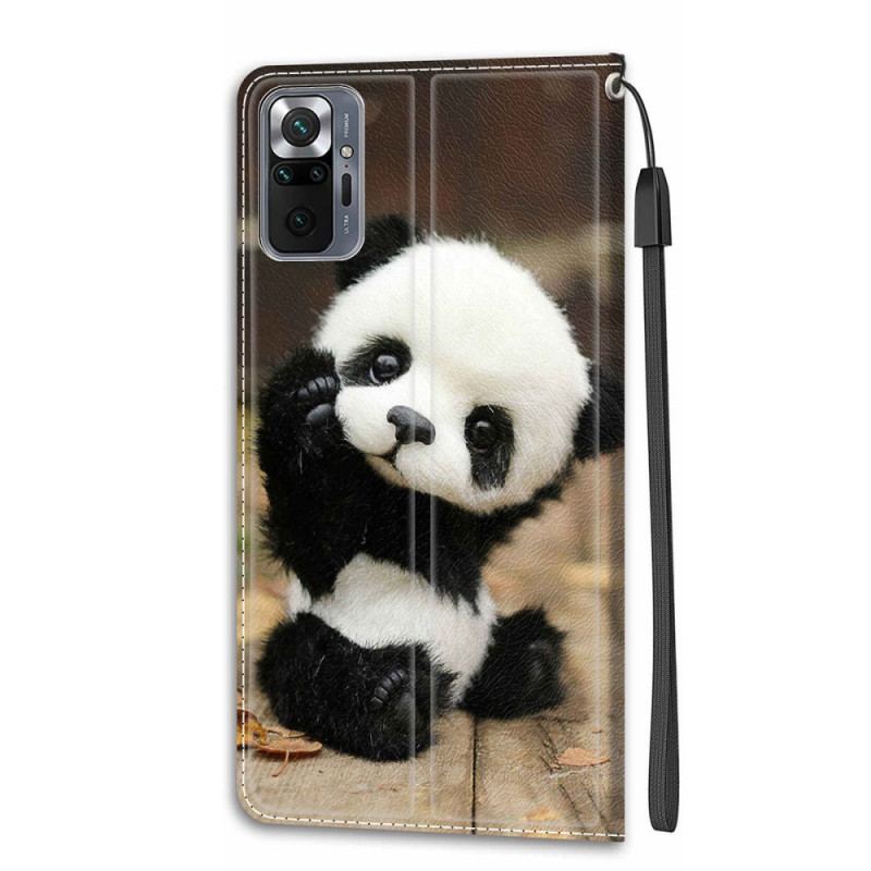 Housse Xiaomi Redmi Note 10 Pro Petit Panda à Lanière