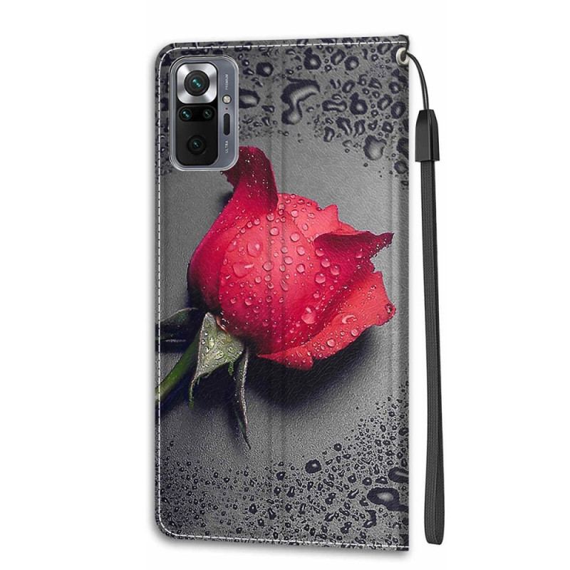 Housse Xiaomi Redmi Note 10 Pro Roses avec Lanière