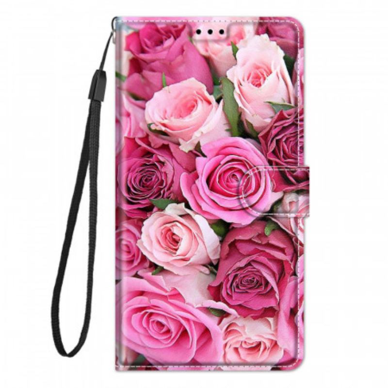 Housse Xiaomi Redmi Note 10 Pro Roses à Lanière