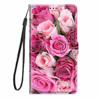 Housse Xiaomi Redmi Note 10 Pro Roses à Lanière