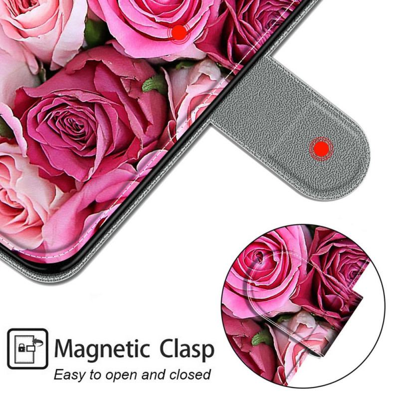 Housse Xiaomi Redmi Note 10 Pro Roses à Lanière