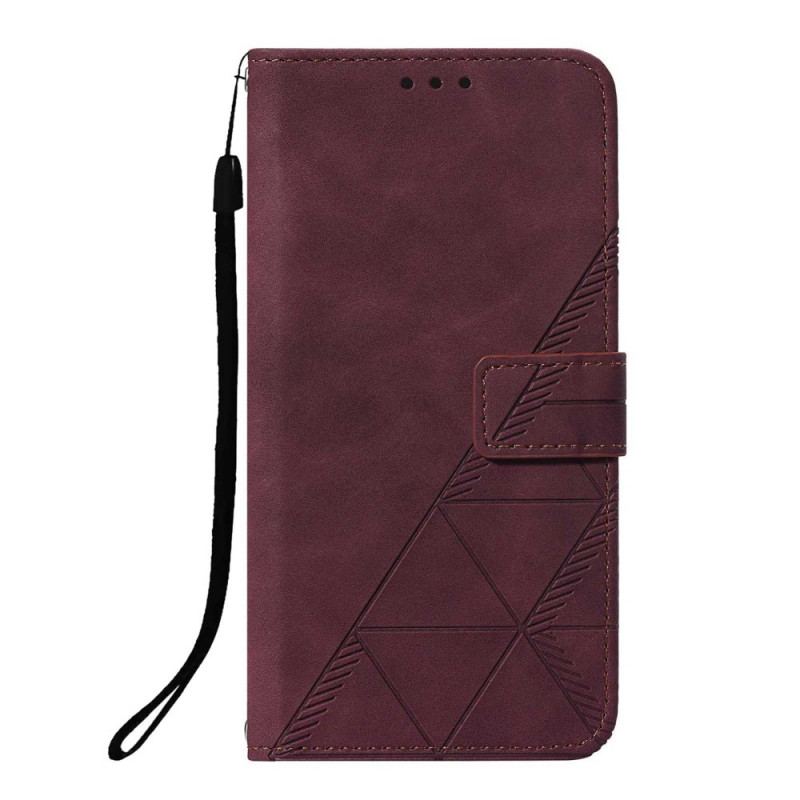 Housse Xiaomi Redmi Note 10 Pro Style Cuir Géométrique à Lanière