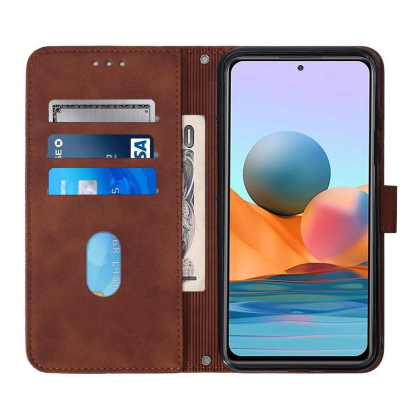 Housse Xiaomi Redmi Note 10 Pro Style Cuir Géométrique à Lanière