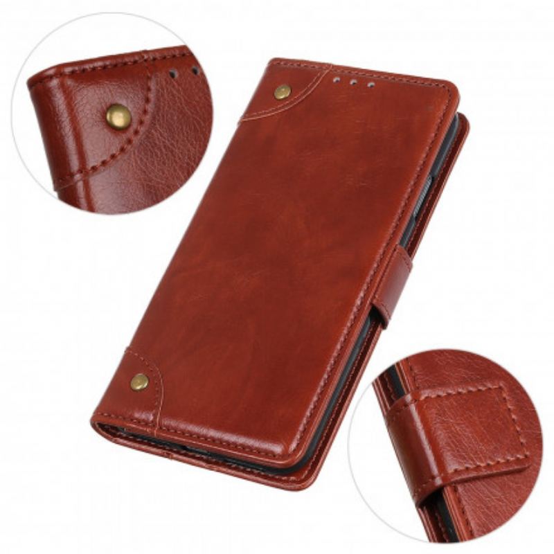 Housse Xiaomi Redmi Note 10 Pro Style Cuir Nappa Rivets Vintage