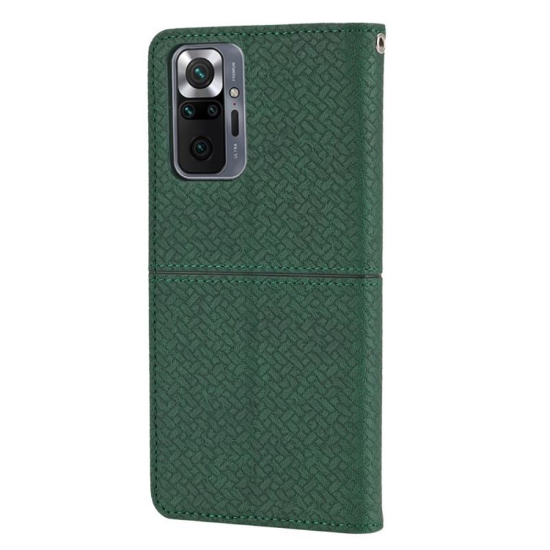 Housse Xiaomi Redmi Note 10 Pro Style Cuir Tissée à Lanière